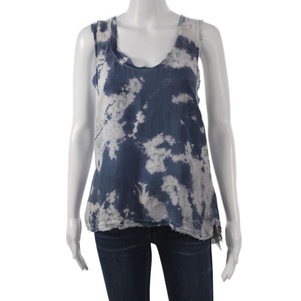 Pharaoh Women Basic Sleeveless Scoop Neck Tie-Dye Tank Japanese Cupro Size 2